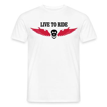 biker - Men's T-Shirt - white - Front - AI Model Male 178 dark (178cm)