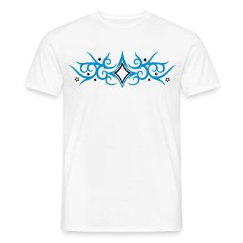 Tribal Tattoo ornament with stars. - Men's T-Shirt - white - Front - AI Model Male 178 dark (178cm)