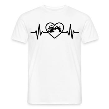 Heart Gaming Beer - Men's T-Shirt - white - Front - AI Model Male 178 dark (178cm)
