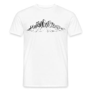 Geislerspitzen Silhouette | Dolomiten Gipfel  - Männer T-Shirt - Weiß - Vorne - AI Model Male 178 dark (178cm)