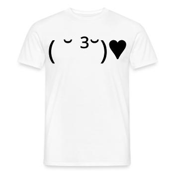 Kiss Emote ( ̆ ³ ̆) ♥ Heart Kaomoji - Men's T-Shirt - white - Front - AI Model Male 178 dark (178cm)