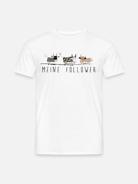 meine follower kühe bunt niedlich bauernhof - Männer T-Shirt - Weiß