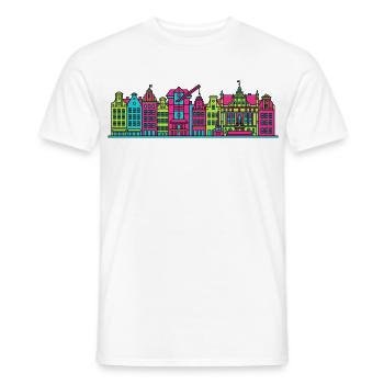 Art de la fontaine de Neptune de la Skyline de la ville de Gdansk - T-shirt homme - blanc - Devant - AI Model Male 178 dark (178cm)
