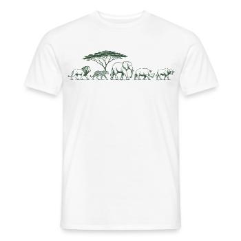 Big Five Safari Wildlife African Safari Animals - Männer T-Shirt - Weiß - Vorne - AI Model Male 178 dark (178cm)