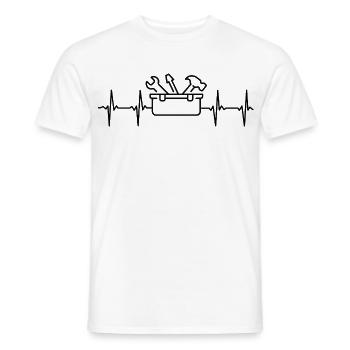 Handwerker EKG Herzschlag - Männer T-Shirt - Weiß - Vorne - AI Model Male 178 dark (178cm)