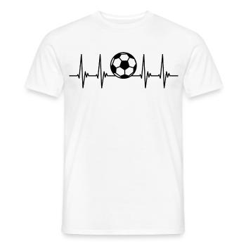 soccer ekg, pulse, heartbeat, soccer player, sport - Men's T-Shirt - white - Front - AI Model Male 178 dark (178cm)