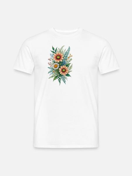 Lebendige Blumenstraußharmonie - Männer T-Shirt - Weiß