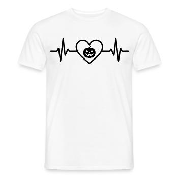 Herz Halloween Kürbis - Männer T-Shirt - Weiß - Vorne - AI Model Male 178 dark (178cm)