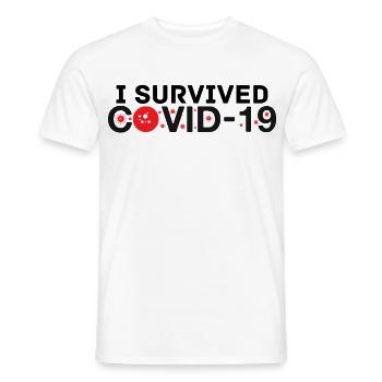 Ich habe Covid-19 überlebt - Männer T-Shirt - Weiß - Vorne - AI Model Male 178 dark (178cm)