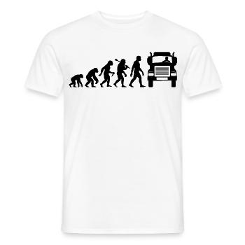 Retro LKW Fahrer Evolution Für Fernfahrer - Männer T-Shirt - Weiß - Vorne - AI Model Male 178 dark (178cm)