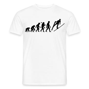 Skispringen Evolution Skispringer Im Flug - Männer T-Shirt - Weiß - Vorne - AI Model Male 178 dark (178cm)