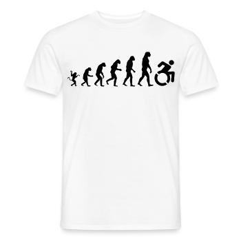 Evolution des Rollstuhls, der Rolle, des Humors * - Männer T-Shirt - Weiß - Vorne - AI Model Male 178 dark (178cm)