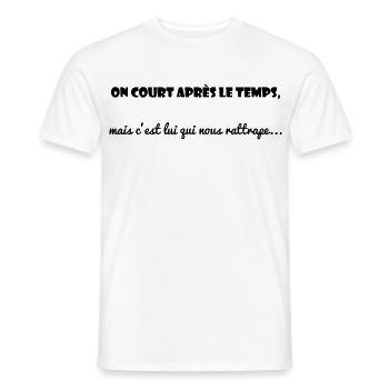 MESSAGE. QUOTES. HUMOR. FUNNY QUOTES - Men's T-Shirt - white - Front - AI Model Male 178 dark (178cm)