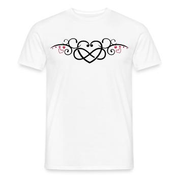 Heart with infinity symbol, Tribal & tattoo style - Men's T-Shirt - white - Front - AI Model Male 178 dark (178cm)