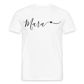 Mara Name Vorname Dekorativ - Männer T-Shirt - Weiß - Vorne - AI Model Male 178 dark (178cm)