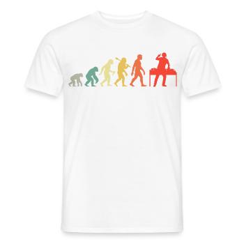DJ Evolution Deejay Disc-Jockey Mischpult + Venyl - Männer T-Shirt - Weiß - Vorne - AI Model Male 178 dark (178cm)