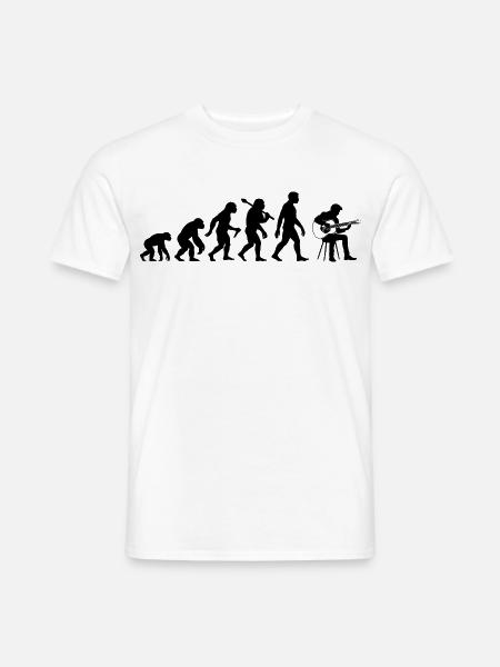 Akustikgitarre Evolution Gitarrenspieler Gitarrist - Männer T-Shirt - Weiß