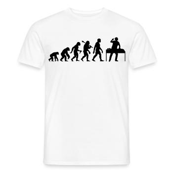DJ Evolution Deejay Disc-Jockey Mischpult + Venyl - Männer T-Shirt - Weiß - Vorne - AI Model Male 178 dark (178cm)