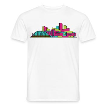 East Kilbride City Skyline Moderne Linienkunst - Männer T-Shirt - Weiß - Vorne - AI Model Male 178 dark (178cm)
