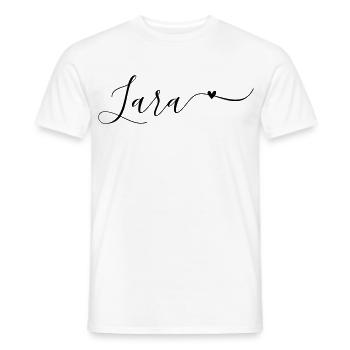 Prénom Lara Décoratif - T-shirt homme - blanc - Devant - AI Model Male 178 dark (178cm)