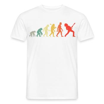 Gitarrist Evolution Rock und Metal Gitarrenspieler - Männer T-Shirt - Weiß - Vorne - AI Model Male 178 dark (178cm)