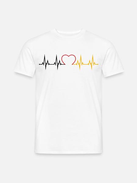 Deutschland Herzschlag - Männer T-Shirt - Weiß