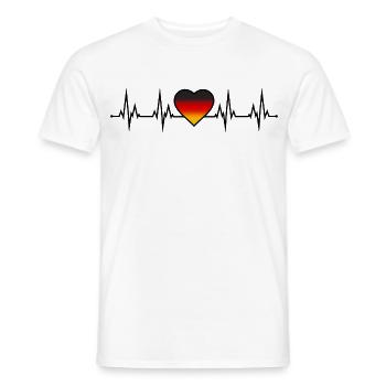 Germany Heartbeat ECG black red gold - Men's T-Shirt - white - Front - AI Model Male 178 dark (178cm)