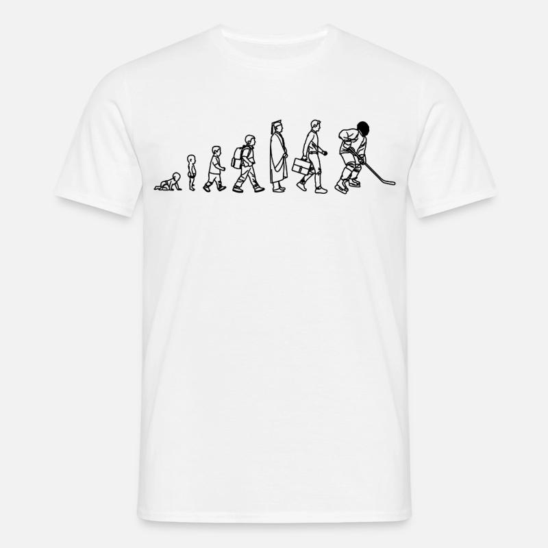 Evolution Eishockeyspieler - Männer T-Shirt - Weiß