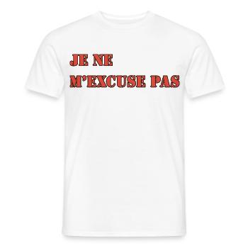 I DON'T APOLOGIZE - Men's T-Shirt - white - Front - AI Model Male 178 dark (178cm)