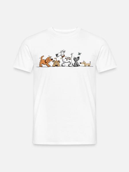 Lustiges Hunde Motiv mit Cartoon Hunden für Hundel - Männer T-Shirt - Weiß