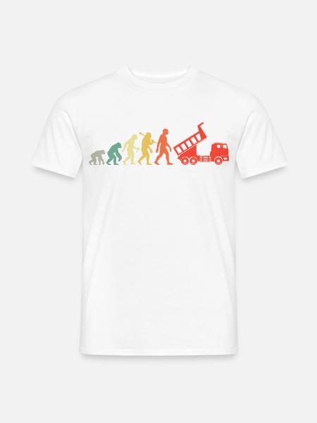 Kipplaster Fahrer Evolution - Männer T-Shirt - Weiß