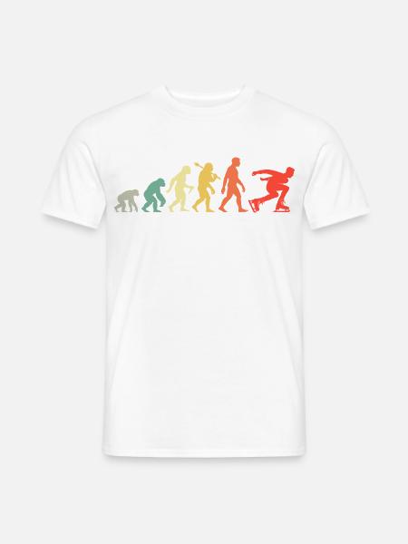 Retro Eisschnellauf Evolution Eisschnellläufer - Männer T-Shirt - Weiß