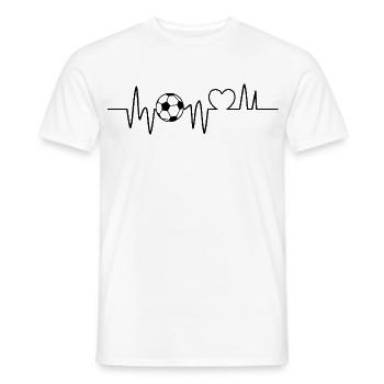 Football Heartbeat Football Football Football - T-shirt homme - blanc - Devant - AI Model Male 178 dark (178cm)