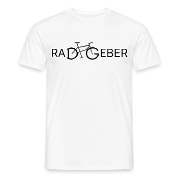 Radgeber – Lustiges Fahrrad Wortspiel für Biker - Männer T-Shirt - Weiß - Vorne - AI Model Male 178 dark (178cm)