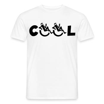 Utilisateur de fauteuil roulant cool, Utilisateur de fauteuil roulant cool * - T-shirt homme - blanc - Devant - AI Model Male 178 dark (178cm)