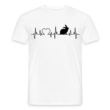 lapine battement de coeur lapin - T-shirt homme - blanc - Devant - AI Model Male 178 dark (178cm)
