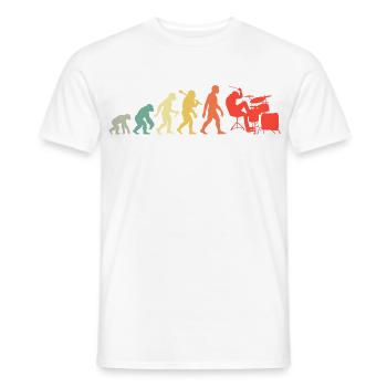 Retro Schlagzeuger Evolution Schlagzeug für Männer - Männer T-Shirt - Weiß - Vorne - AI Model Male 178 dark (178cm)