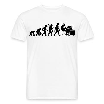 Schlagzeuger Evolution Schlagzeug für Männer Jungs - Männer T-Shirt - Weiß - Vorne - AI Model Male 178 dark (178cm)