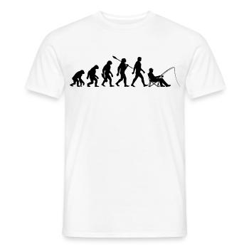 Evolution - Fishing, Angler Gift - Men's T-Shirt - white - Front - AI Model Male 178 dark (178cm)