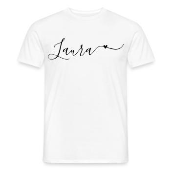 Laura Name Vorname Dekorativ - Männer T-Shirt - Weiß - Vorne - AI Model Male 178 dark (178cm)