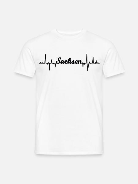 Herzschlag von Sachsen - Männer T-Shirt - Weiß