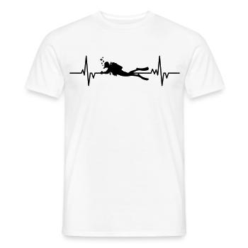 Diver - Heartbeat - Men's T-Shirt - white - Front - AI Model Male 178 dark (178cm)