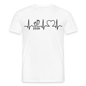 EKG Kurve - Herzkurve - Baby 2026 - Schwanger - Männer T-Shirt - Weiß - Vorne - AI Model Male 178 dark (178cm)