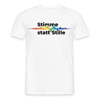 Stimme statt Stille Pride CSD Tonwelle Regenbogen - Männer T-Shirt - Weiß - Vorne - AI Model Male 178 dark (178cm)