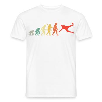 Retro Fußballer Evolution Fußballsport für Männer - Männer T-Shirt - Weiß - Vorne - AI Model Male 178 dark (178cm)