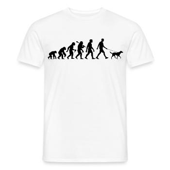 Mann Mit Hund Evolution Für Männer Die Gassi Gehen - Männer T-Shirt - Weiß - Vorne - AI Model Male 178 dark (178cm)