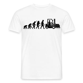 Gabelstapler Evolution Für Staplerfahrer Lagerist - Männer T-Shirt - Weiß - Vorne - AI Model Male 178 dark (178cm)