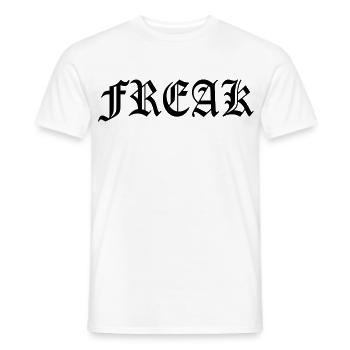 🖤 FREAK Black – Gotische Schrift – Dunkle Streetwear - Männer T-Shirt - Weiß - Vorne - AI Model Male 178 dark (178cm)