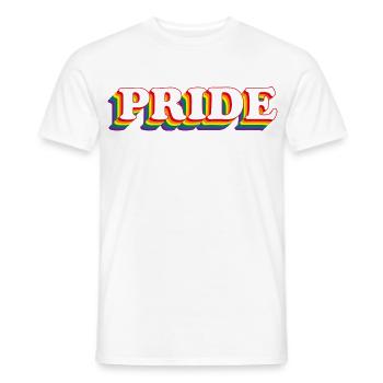 PRIDE with rainbow colors LGBT - Men's T-Shirt - white - Front - AI Model Male 178 dark (178cm)