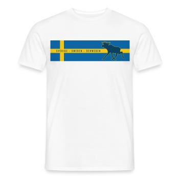 Suède - Sverige - Suède - Orignal - T-shirt homme - blanc - Devant - AI Model Male 178 dark (178cm)